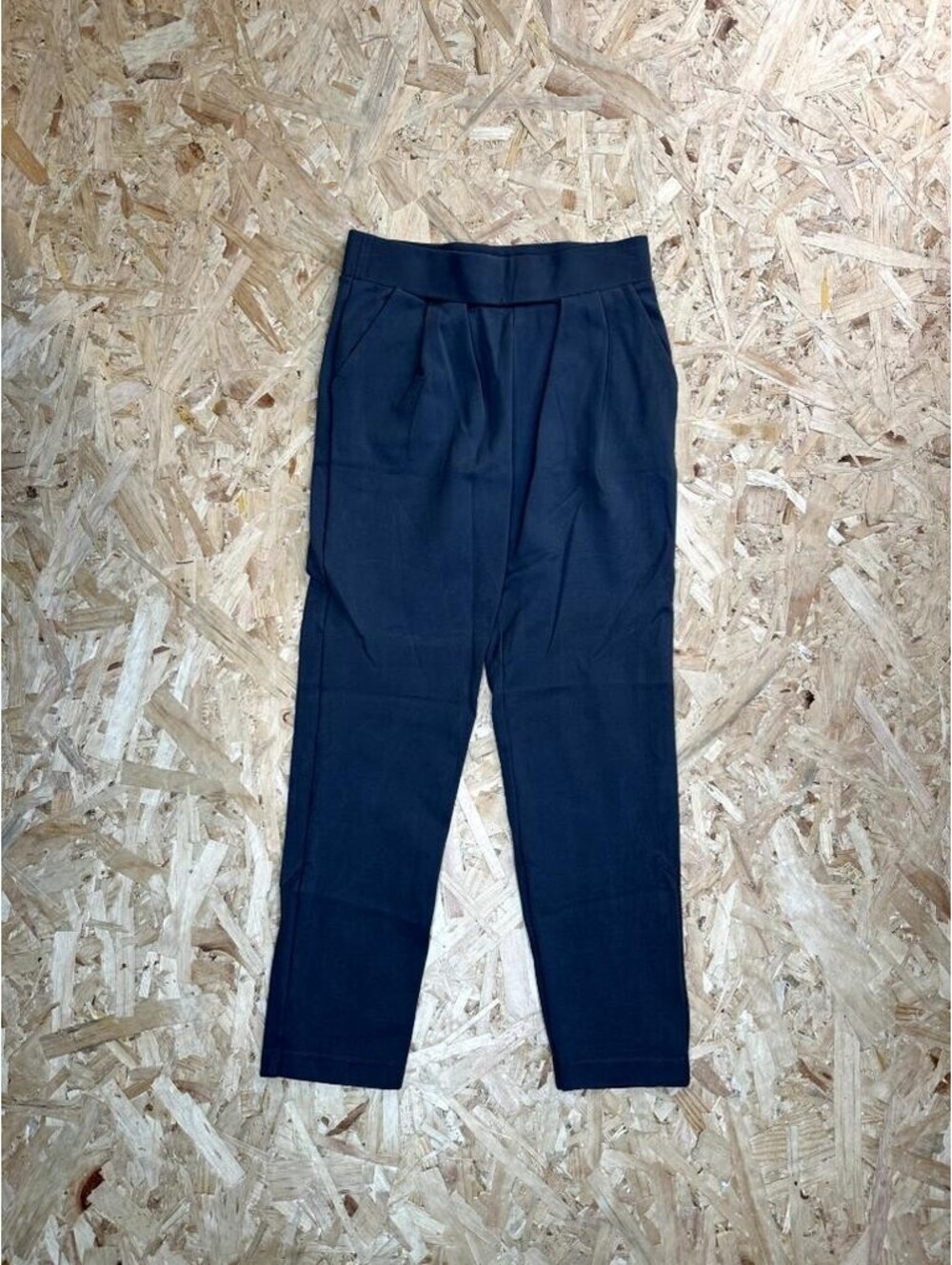 Modern Ambition Pants Womens XS Navy Blue Elastic Waist Stretch Cropped Trousers